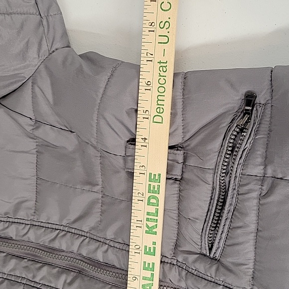 New York & Company Winter Jacket Gray Zip Front Pillow Collar No Belt - Picture 7 of 9